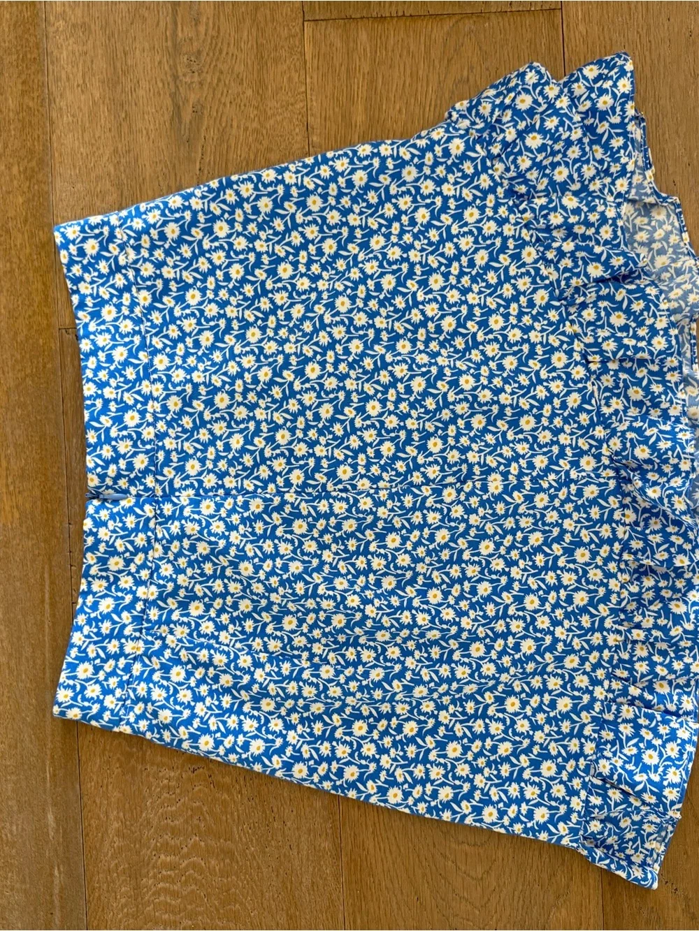 Blue Floral Ruffled Mini Skirt - Picture 3 of 3
